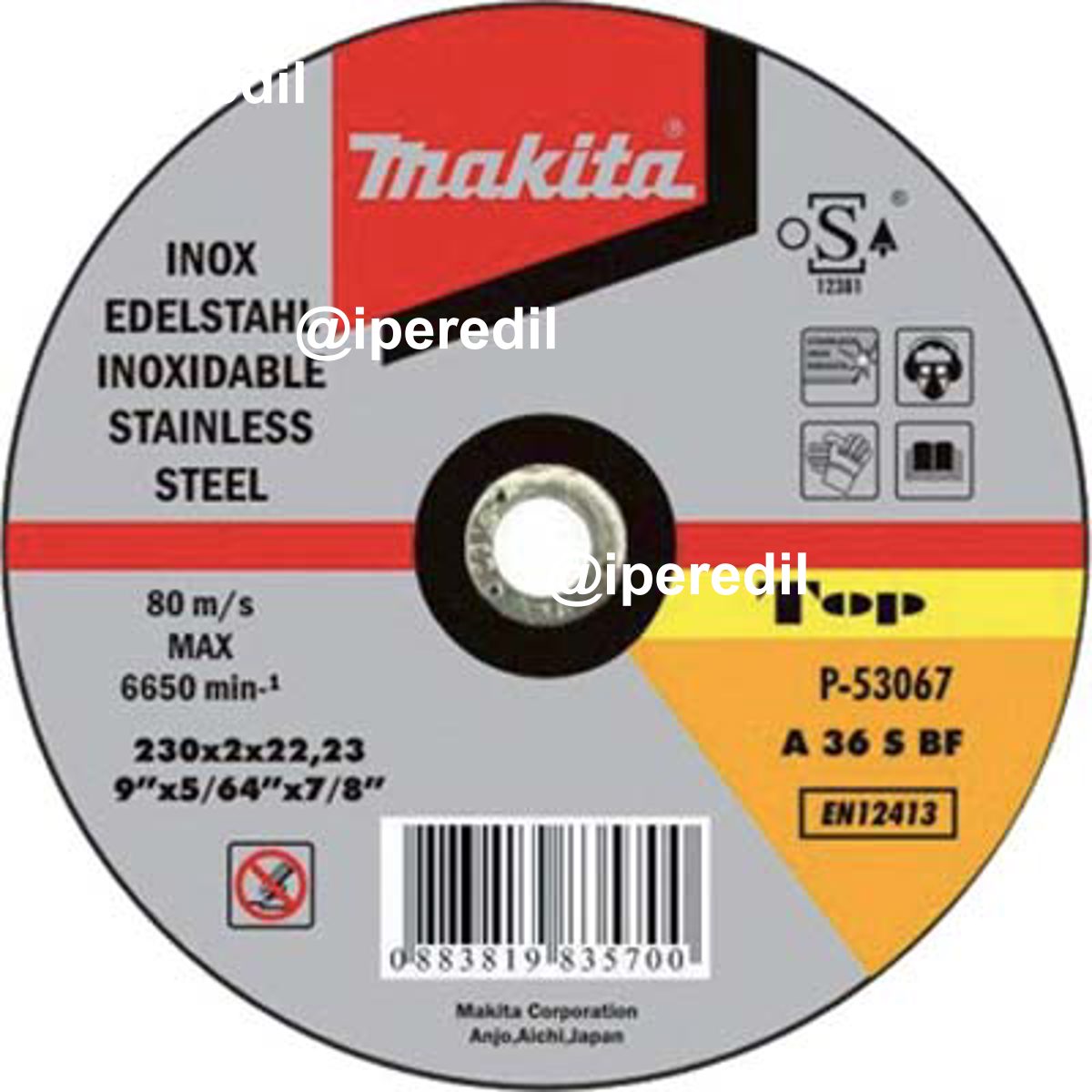 DISCO ABRASIVO TAGLIO FERRO MAKITA MM 230X22,2 H.MM 2,0