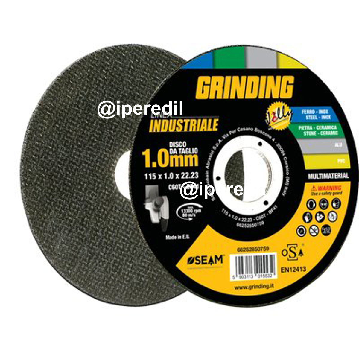 DISCO ABRASIVO JOLLY INDUSTRIAL GRINDING MM 115X22,2 H.MM 1,0 - 07132801