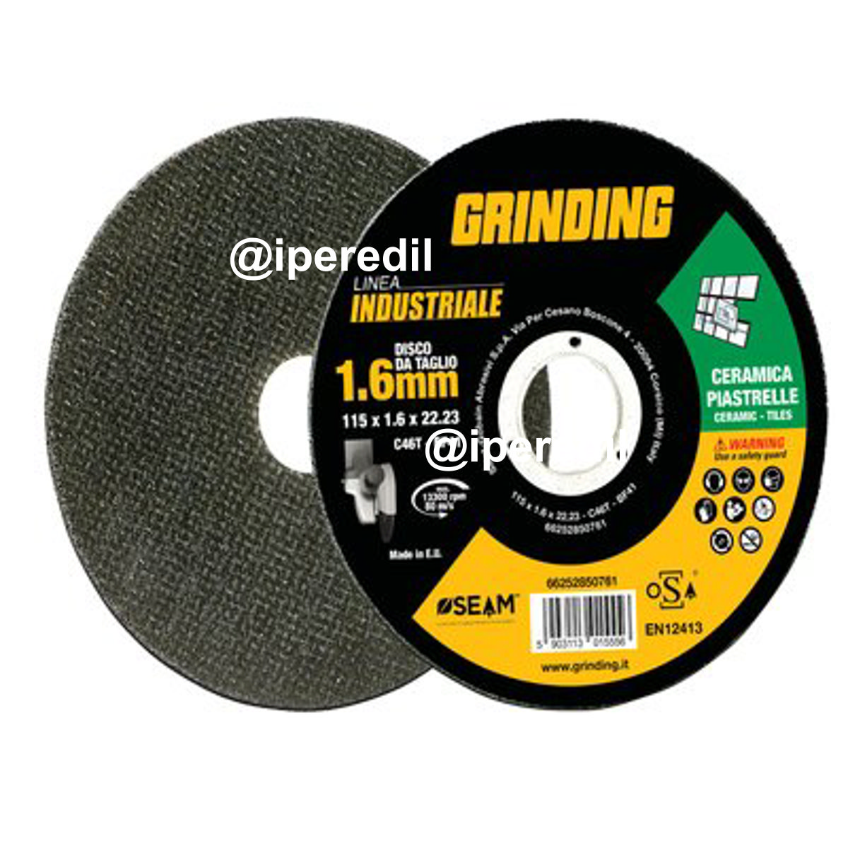 DISCO ABRASIVO TAGLIO CERAMICA INDUSTRIAL GRINDING MM 115X22,2 H.MM 1,6 - 07132828