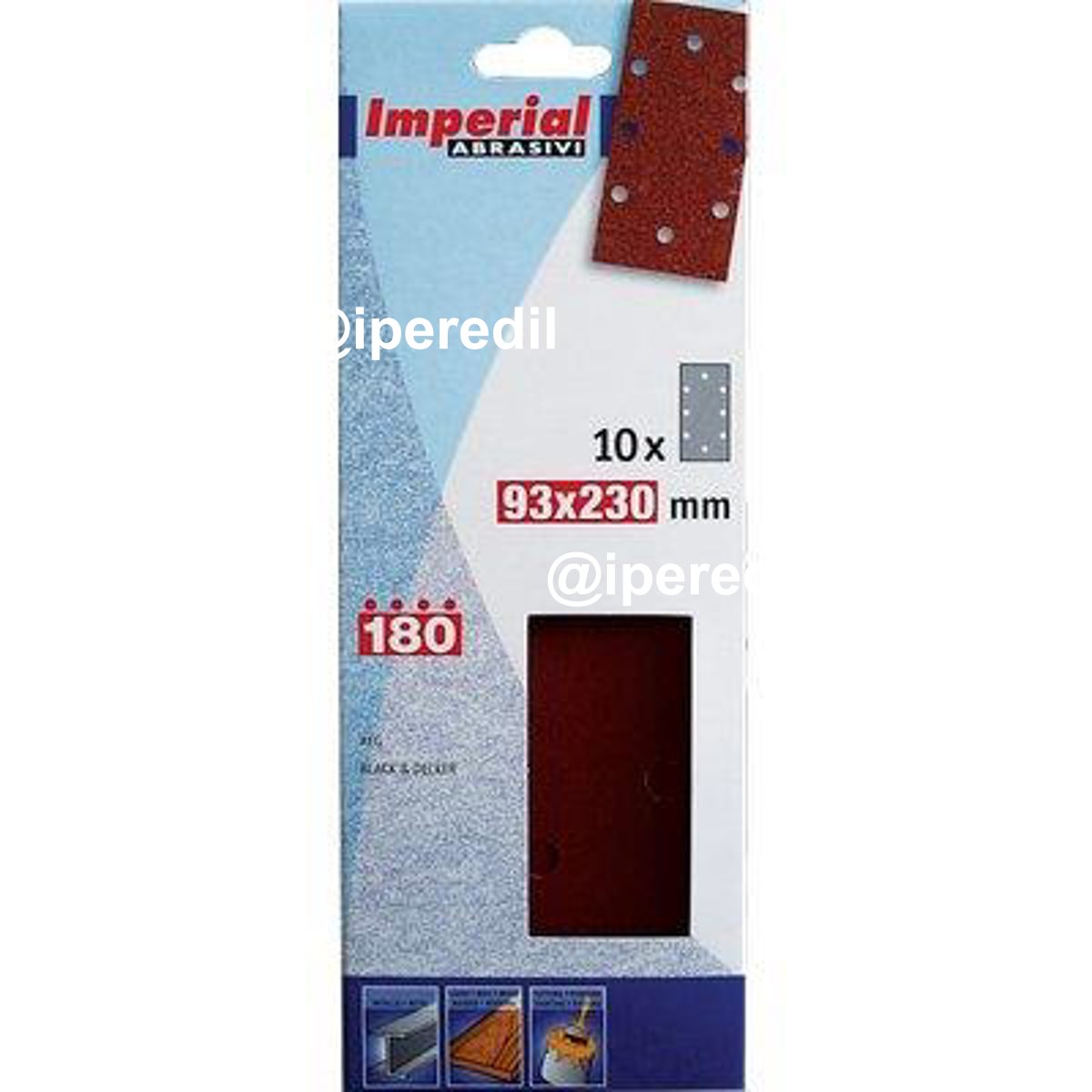 CARTA ABRASIVA A FOGLI BD IMPERIAL GRANA 50 MM 93X230 CF=PZ 10