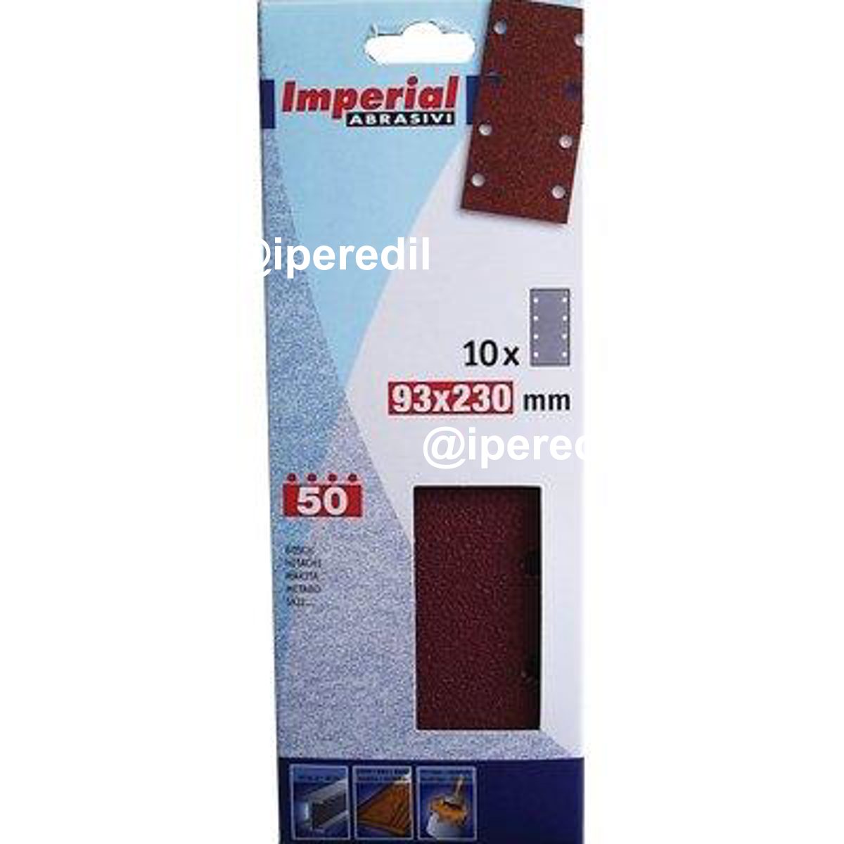 CARTA ABRASIVA A FOGLI BOSCH IMPERIAL GRANA 50 MM 93X230 CF=PZ 10 - 07134308