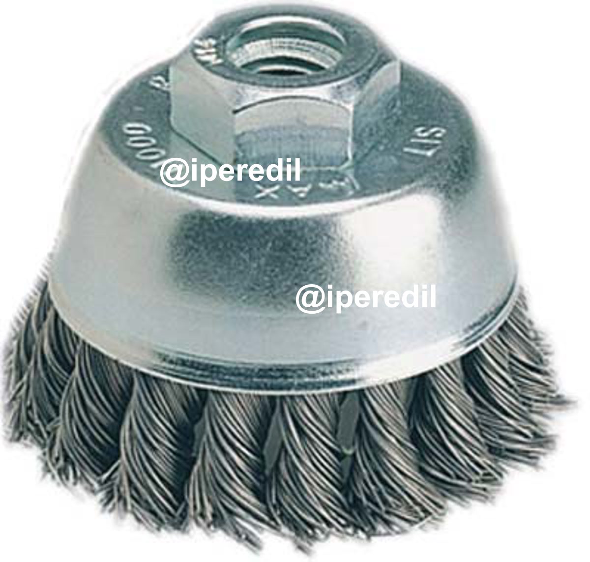 SPAZZOLA ACCIAIO RITORTO A TAZZA + FORO CEBO MM 70 F.M14 - 07138108