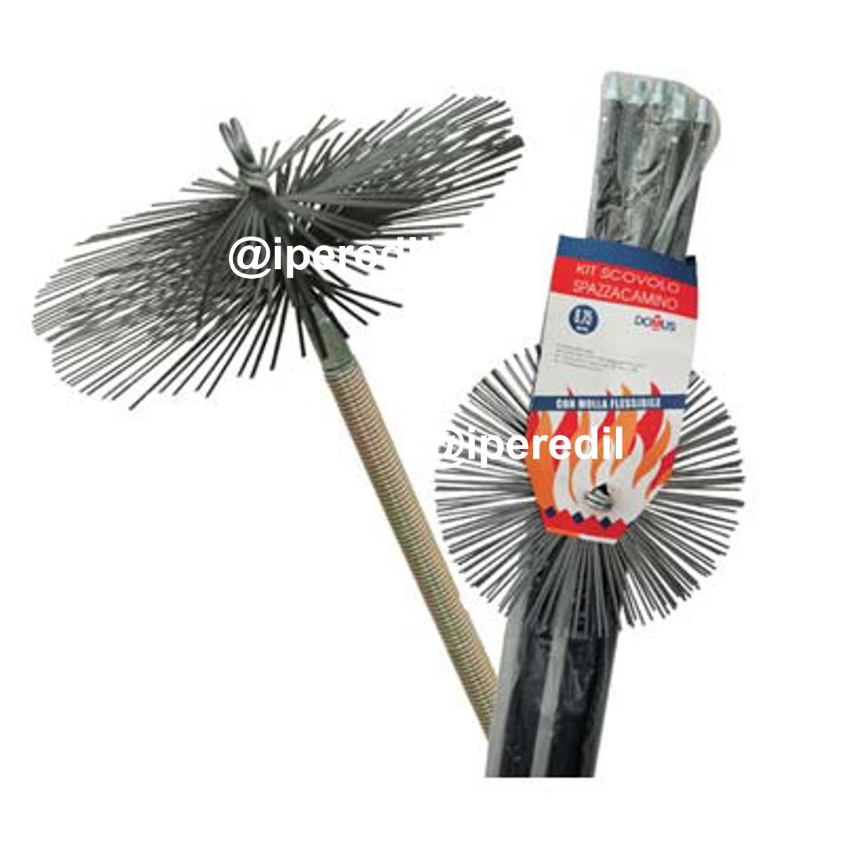 SCOVOLO ACCIAIO KIT PULIZIA CAMINO + MOLLA DOMUS MM 250 H.MT 8,40 - 07138801