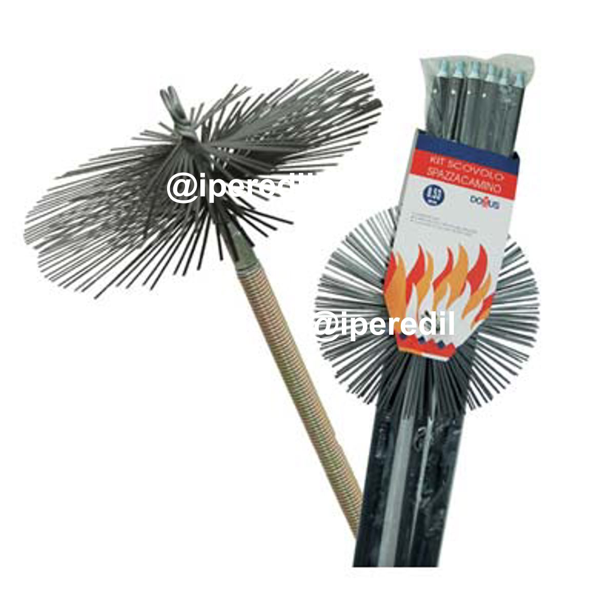 SCOVOLO ACCIAIO KIT PULIZIA CAMINO DOMUS MM 250 H.MT 8,40 - 07138802