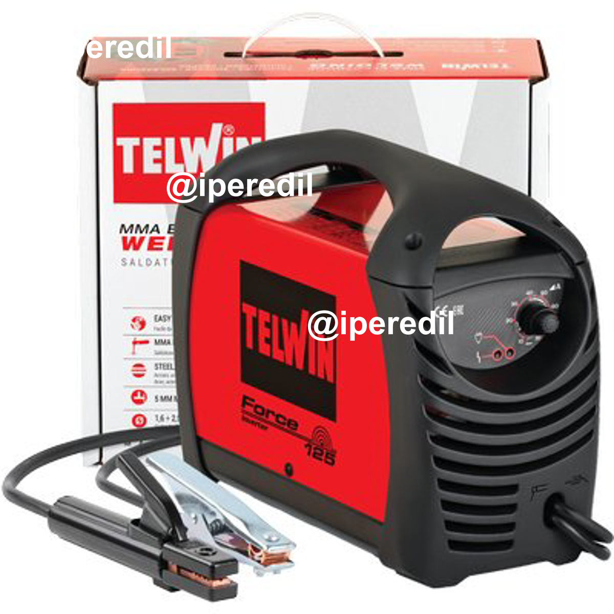 SALDATRICE INVERTER FORCE 125 TELWIN VOLT 230 A 80 ACCESSORIATA