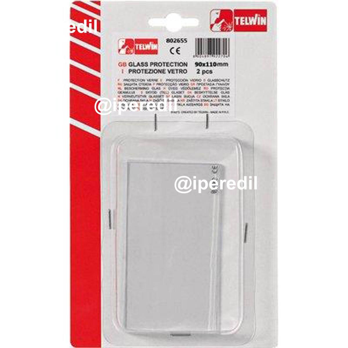 VETRO MASCHERA ESTERNO TIGER TELWIN TRASPARENTE MM 90X110 CF=PZ 2 - 07141045