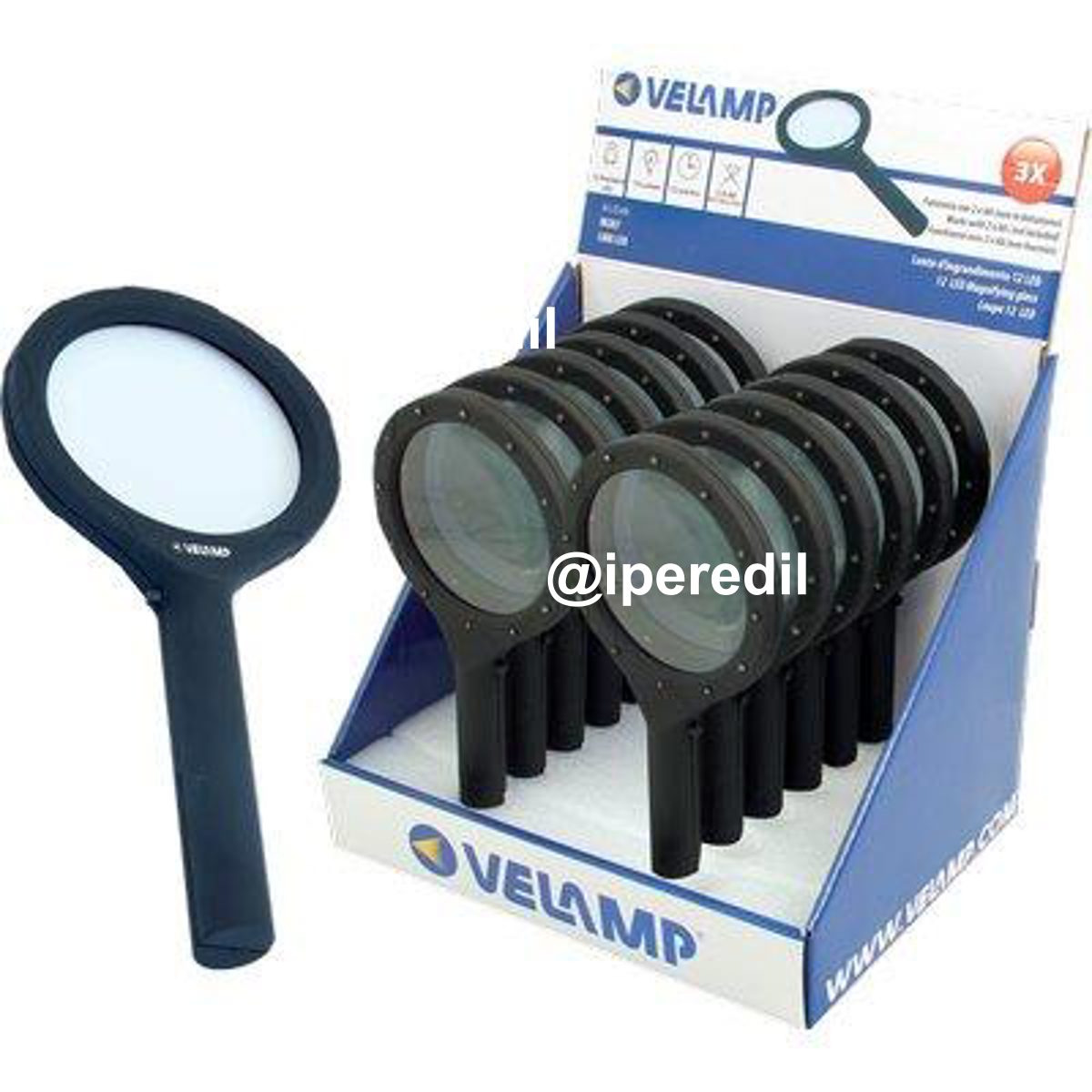 LENTE INGRANDIMENTO + LED VELAMP PC MM 85 3X LED 12 2X STILO AA ESCLUSE CF=PZ 12 - 07157935