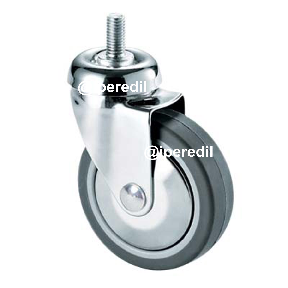 RUOTA A FORCELLA GIREVOLE PERNO FILETT 220B AVO A/ZINCR/GOMMA GRIGIA D.MM 60X24 F.MA 10X30