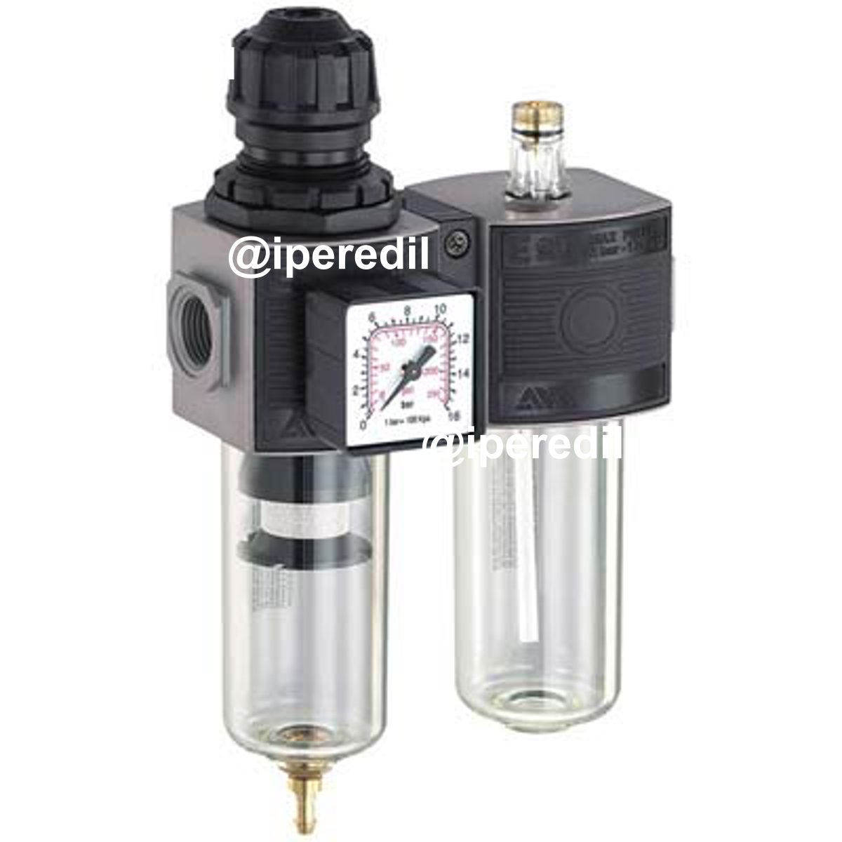 GRUPPO FILTRO REGOLATORE LUBRIFICATORE E/12/2 ANI MODULARE ATTACCO 1/4F +MANOMETRO - 07327500