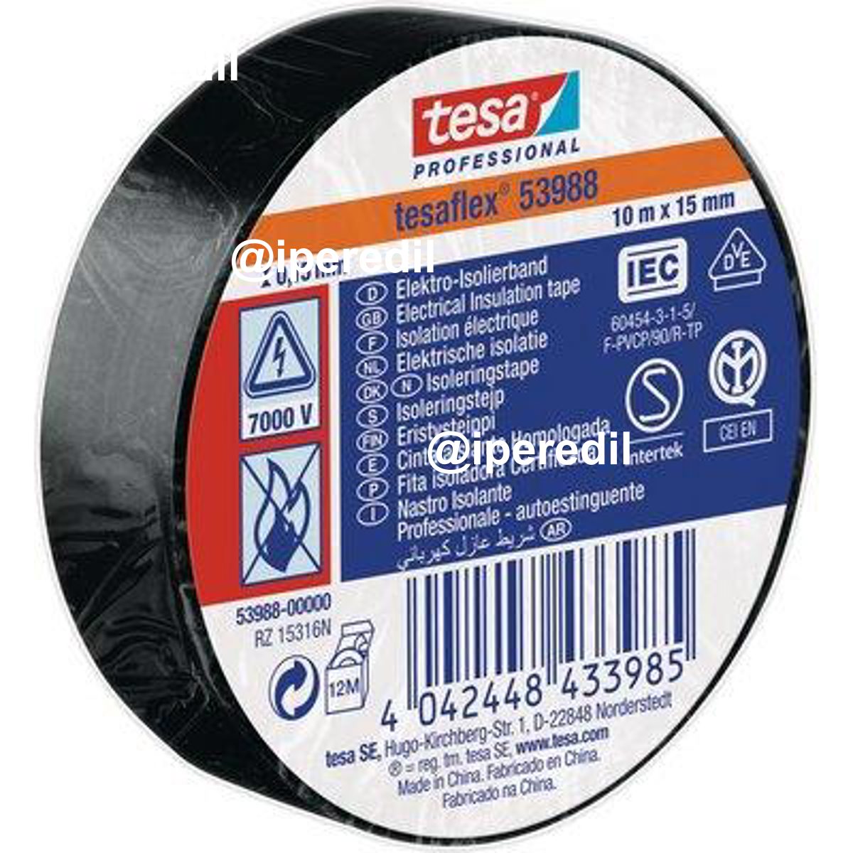 NASTRO PVC ISOLANTE IMQ TESA NERO MM 15 ML 10