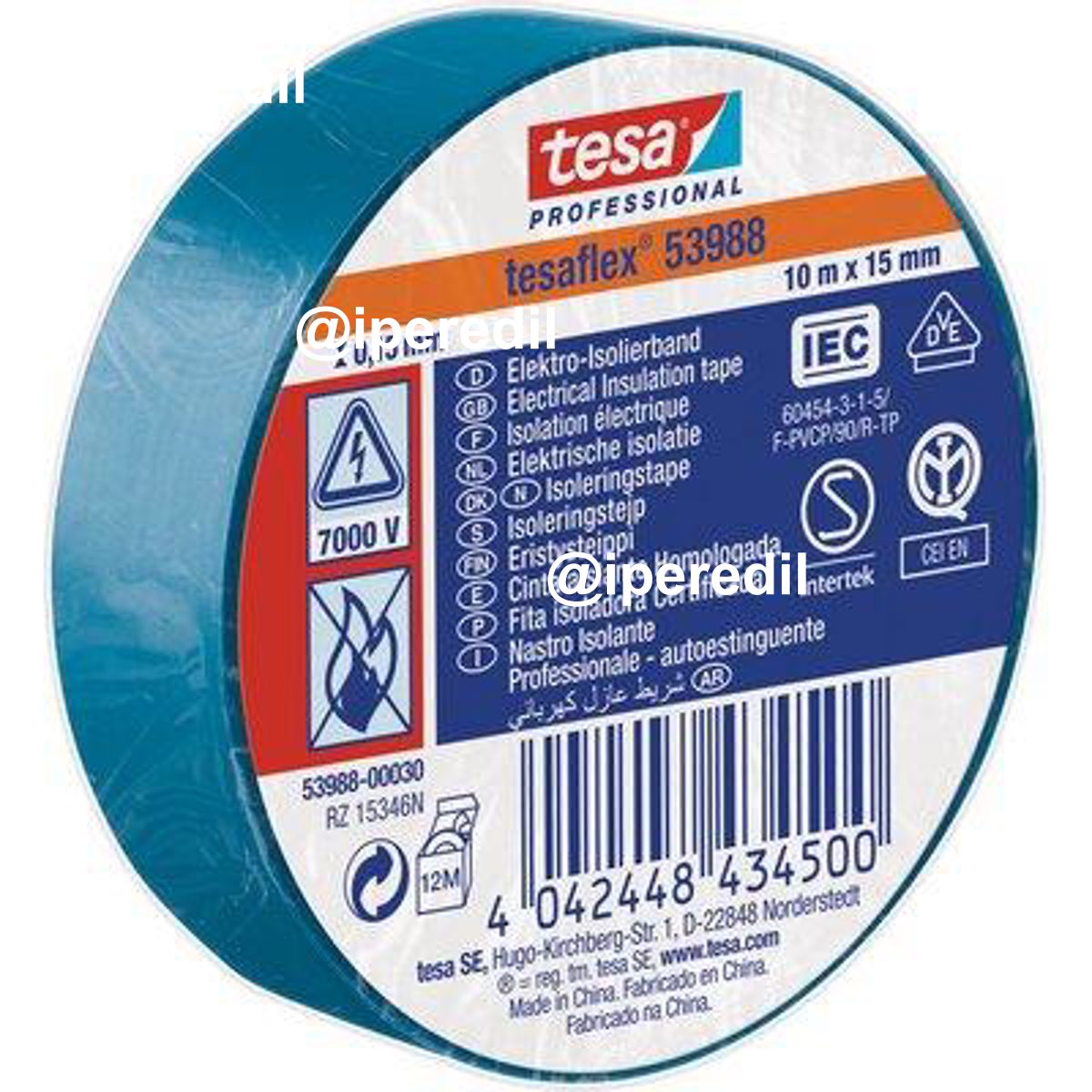 NASTRO PVC ISOLANTE IMQ TESA AZZURRO MM 15 ML 10 - 07400303