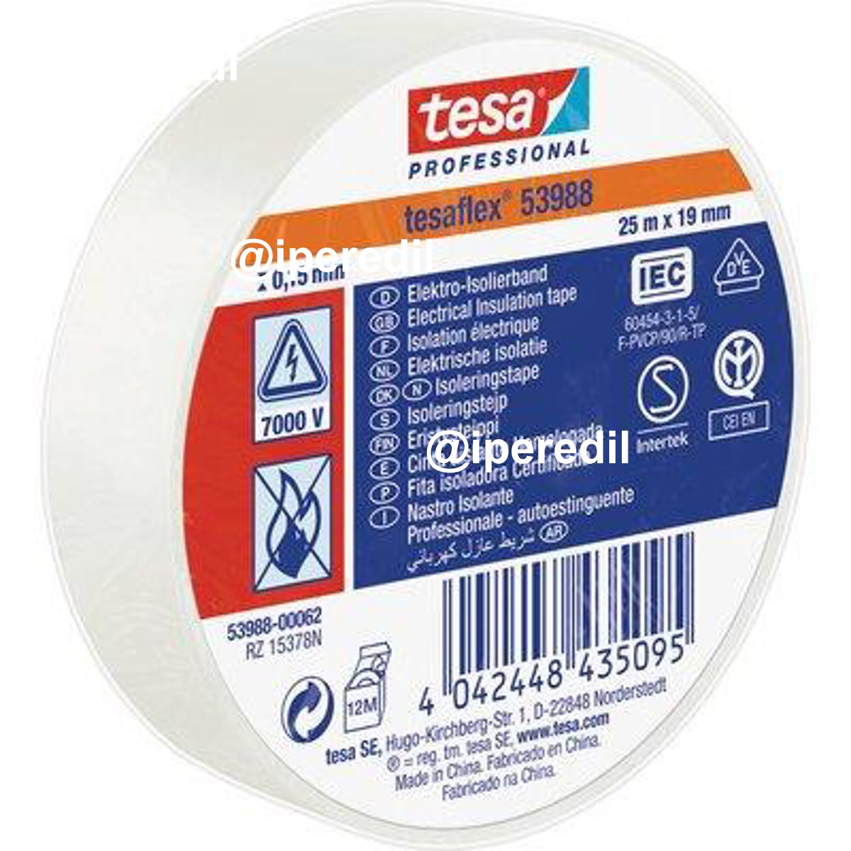 NASTRO PVC ISOLANTE IMQ TESA BIANCO MM 19 ML 25 - 07400316