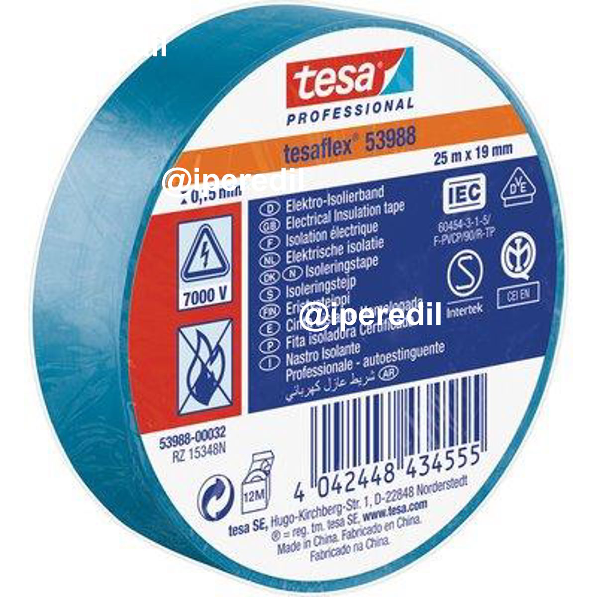 NASTRO PVC ISOLANTE IMQ TESA AZZURRO MM 19 ML 25