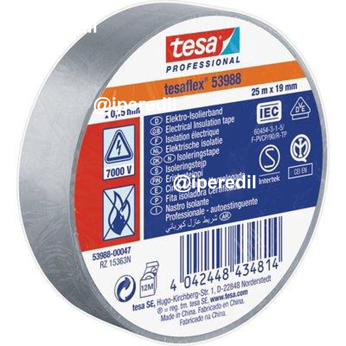 NASTRO PVC ISOLANTE IMQ TESA GRIGIO MM 19 ML 25