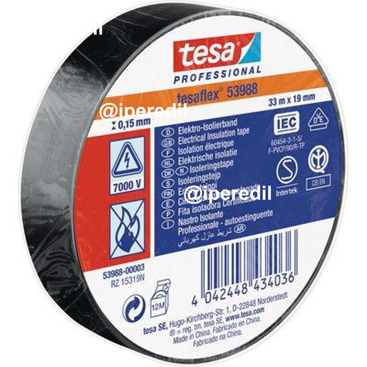 NASTRO PVC ISOLANTE IMQ TESA NERO MM 19 ML 33 - 07400323