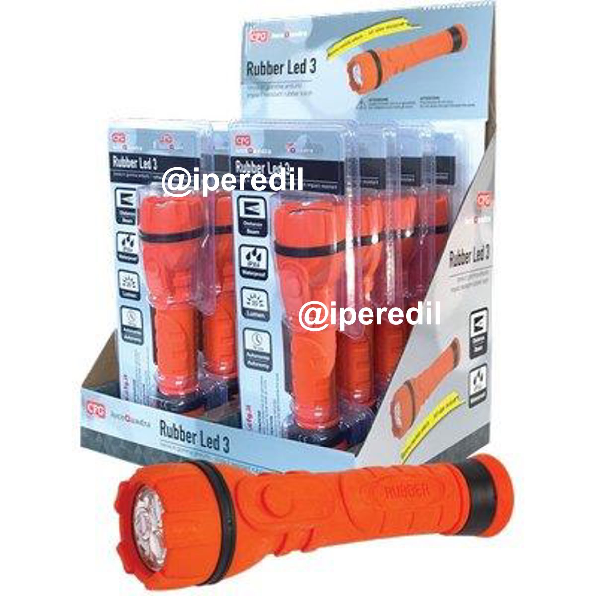 TORCIA LED RUBBER LED 3 EXPO LUCE QUADRA LUMEN 55 2XSTILO AA NON INCLUSE CF=PZ 8