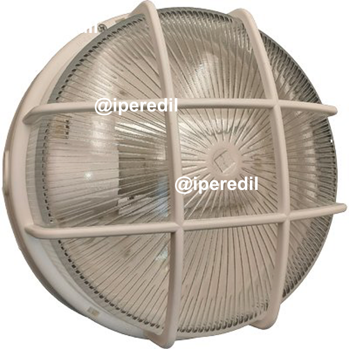 PLAFONIERA PPL + VETRO TONDA + GRIGLIA BIANCO VOLT 230 W MAX 60 E27 CM 23 H.CM 11,2