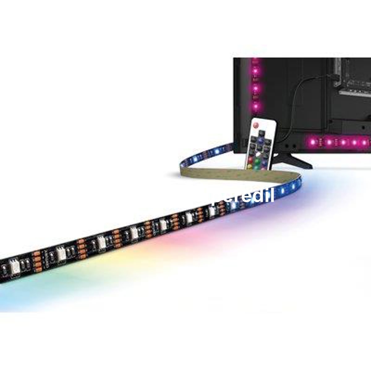 STRISCIA LED ADESIVA KIT TV CENTURY 55"-75" USB VOLT 5 W 4,0 RGB MT 3 + TELECOMANDO - 07401774