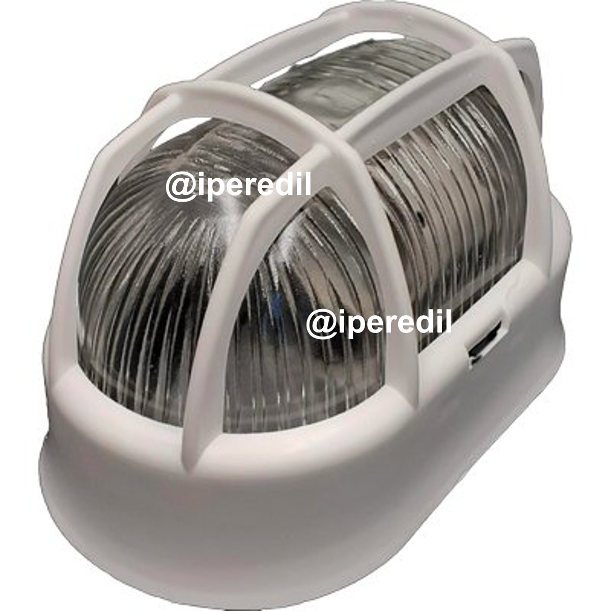 PLAFONIERA PPL + VETRO OVALE + GRIGLIA BIANCO VOLT 230 W MAX 60 E27 CM 10,5X18,5 H.CM10,8