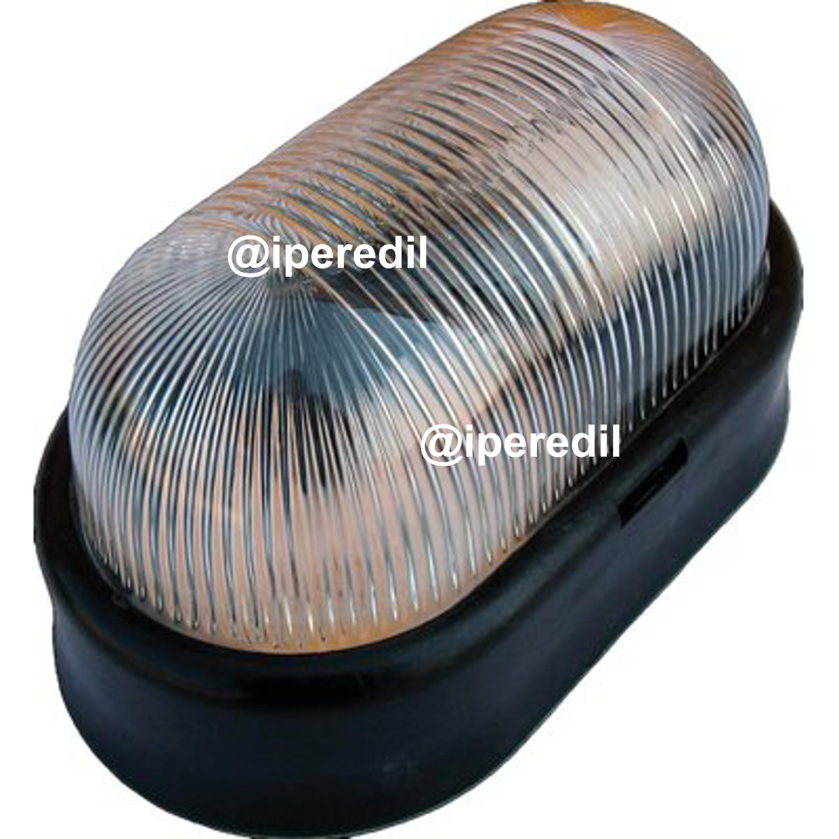 PLAFONIERA PPL + VETRO OVALE NERO VOLT 230 W MAX 60 E27 CM 10,5X18,5 H.CM 9,5