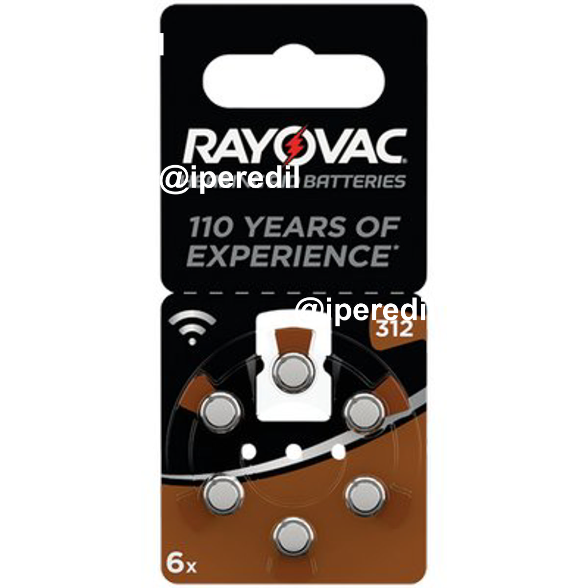 PILA APPARECCHIO ACUSTICO RAYOVAC 312 VARTA MARRONE CF=PZ 6