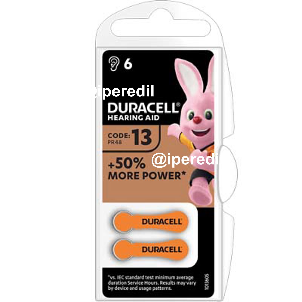 PILA APPARECCHIO ACUSTICO EASY TAB 13 DURACELL ARANCIO CF=PZ 6