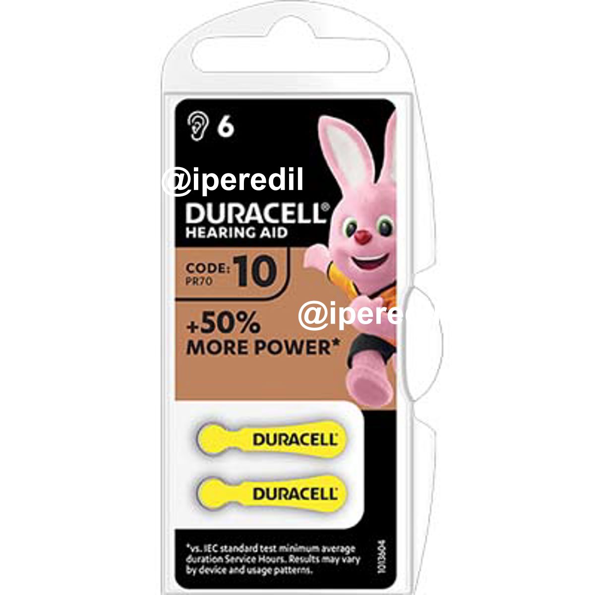PILA APPARECCHIO ACUSTICO EASY TAB 10 DURACELL GIALLO CF=PZ 6
