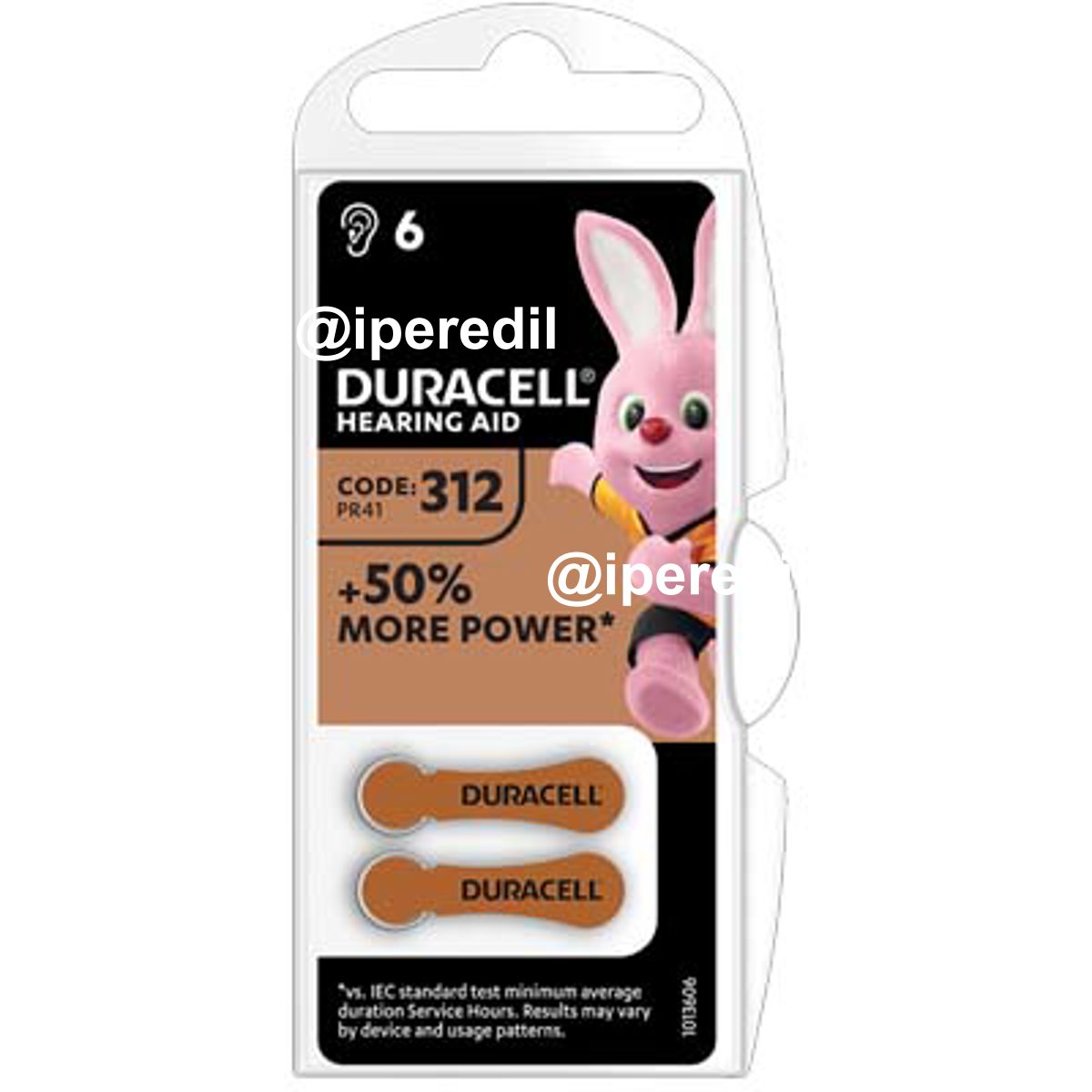PILA APPARECCHIO ACUSTICO EASY TAB 312 DURACELL MARRONE CF=PZ 6