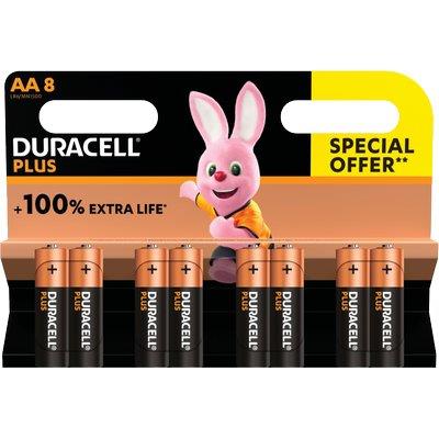 PILA STILO AA PLUS100 POWER DURACELL ALCALINA VOLT 1,5 CF=PZ 8