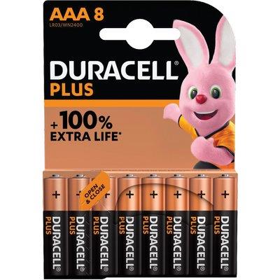 PILA MINI STILO AAA PLUS100 POWER DURACELL ALCALINA VOLT 1,5 CF=PZ 8