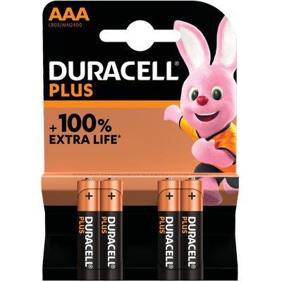 PILA MINI STILO AAA PLUS100 POWER DURACELL ALCALINA VOLT 1,5 CF=PZ 4