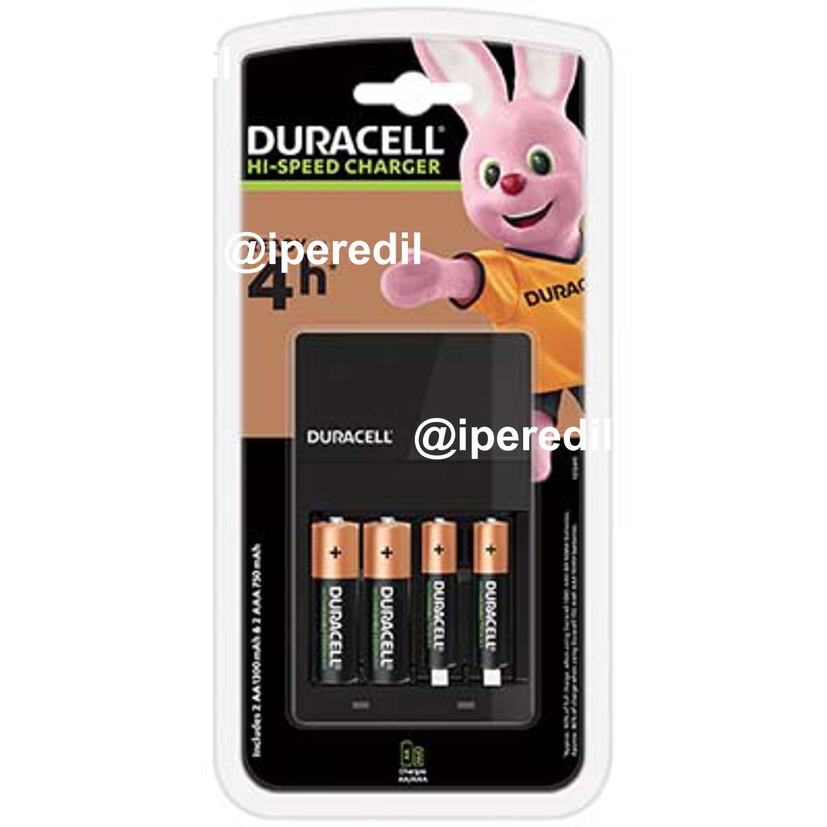 CARICATORE PILA RICARICABILE CEF14 DURACELL + 2XSTILO AA + 2XMINI STILO AAA MIN 45=HR 4