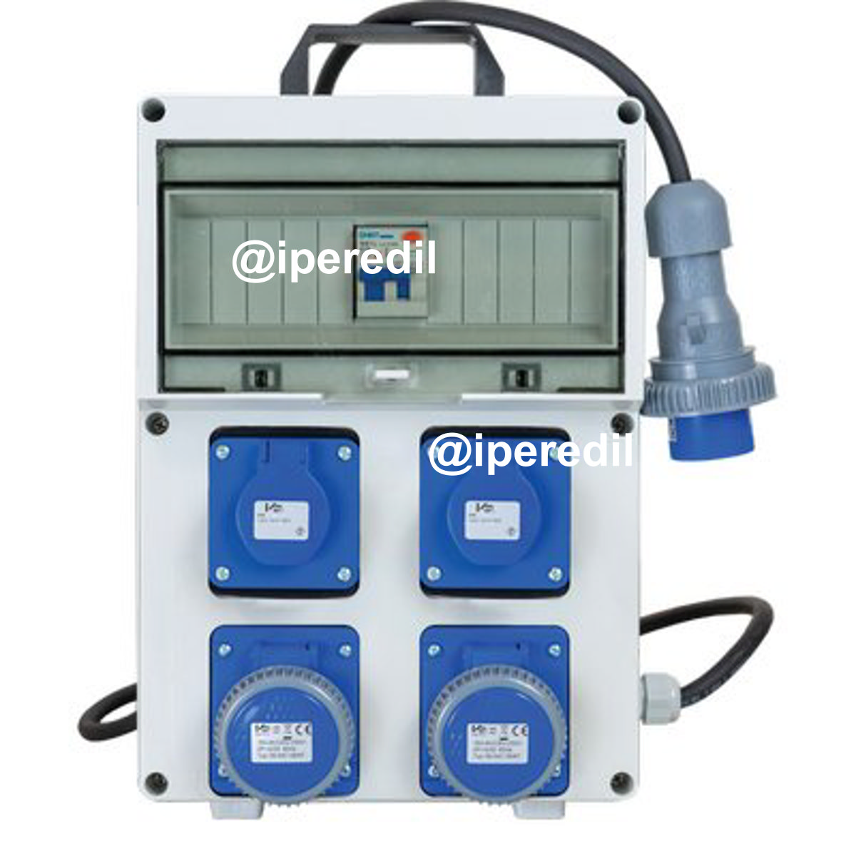 QUADRO DISTRIBUZIONE BLU PL220/2/2 VB PRESE CEE BLU X 2 SCH+10/16 X 2 MM156X185 H.MM 338