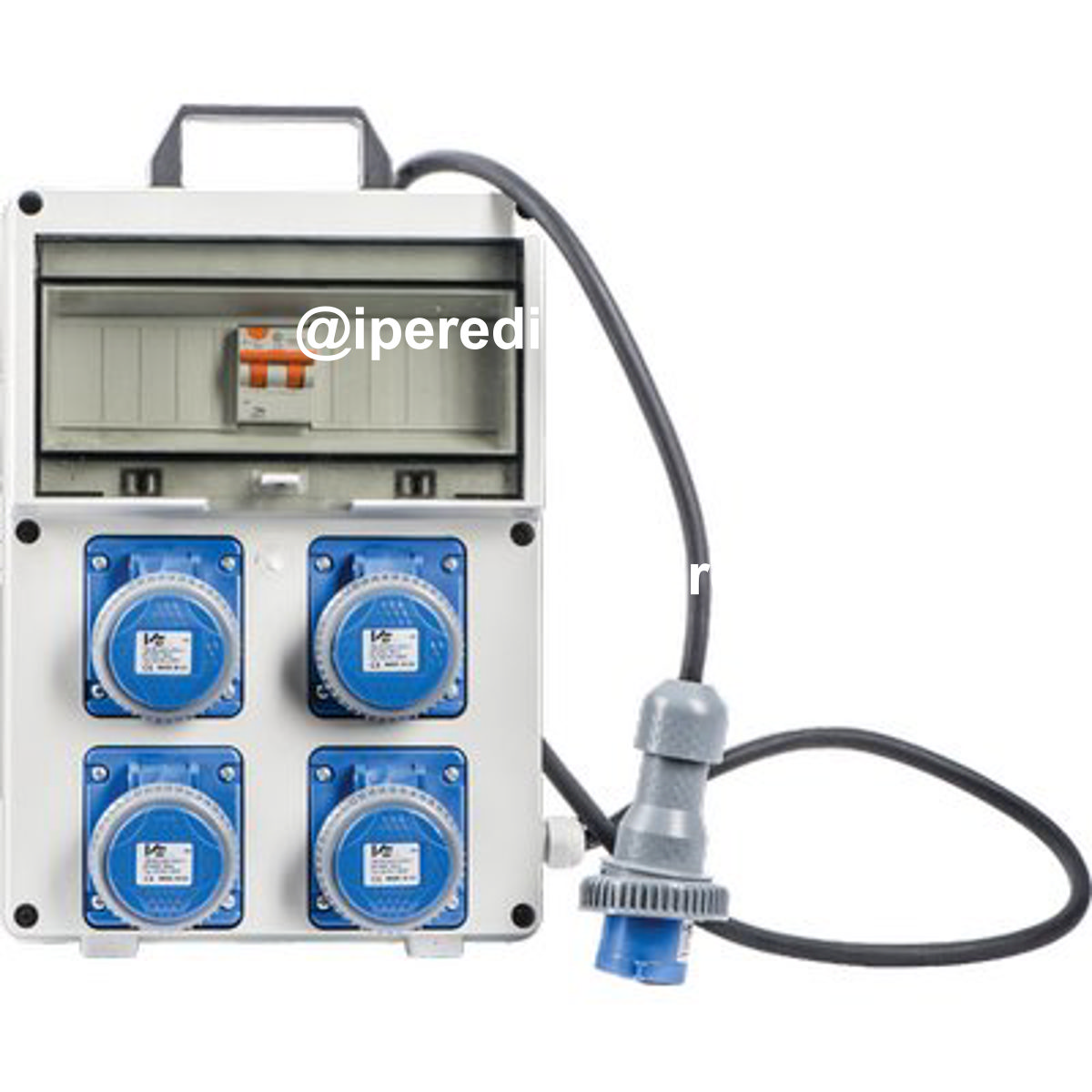 QUADRO DISTRIBUZIONE PL220/4 VB PRESE CEE BLU X4 MM 210X335 H.MM 110