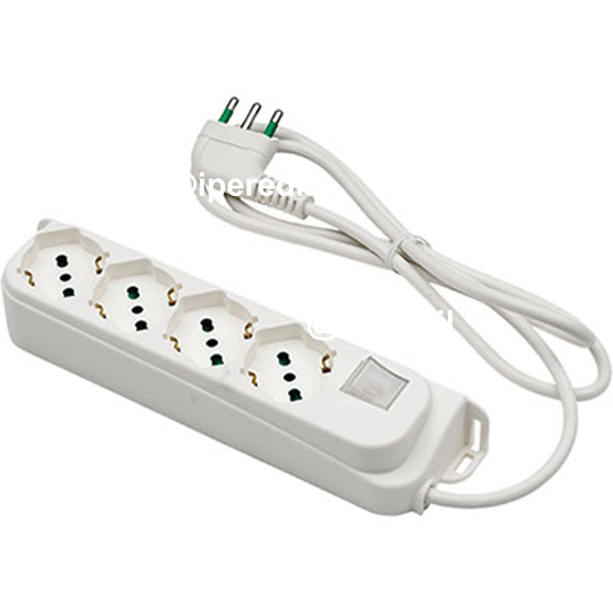 MULTIPRESA BIPASSO SCHUKO + INT.LUM RETAIL FME BIANCO POSTI 4 2P+T 16A N°XMMQ 3X1,0 MT 1,5