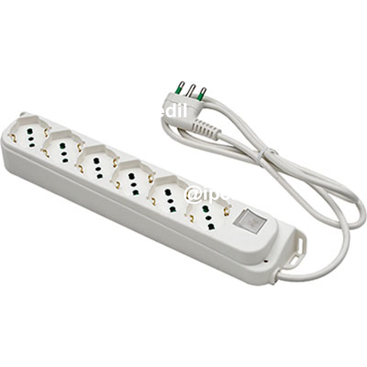 MULTIPRESA BIPASSO SCHUKO + INT.LUM RETAIL FME BIANCO POSTI 6 2P+T 16A N°XMMQ 3X1,0 MT 1,5