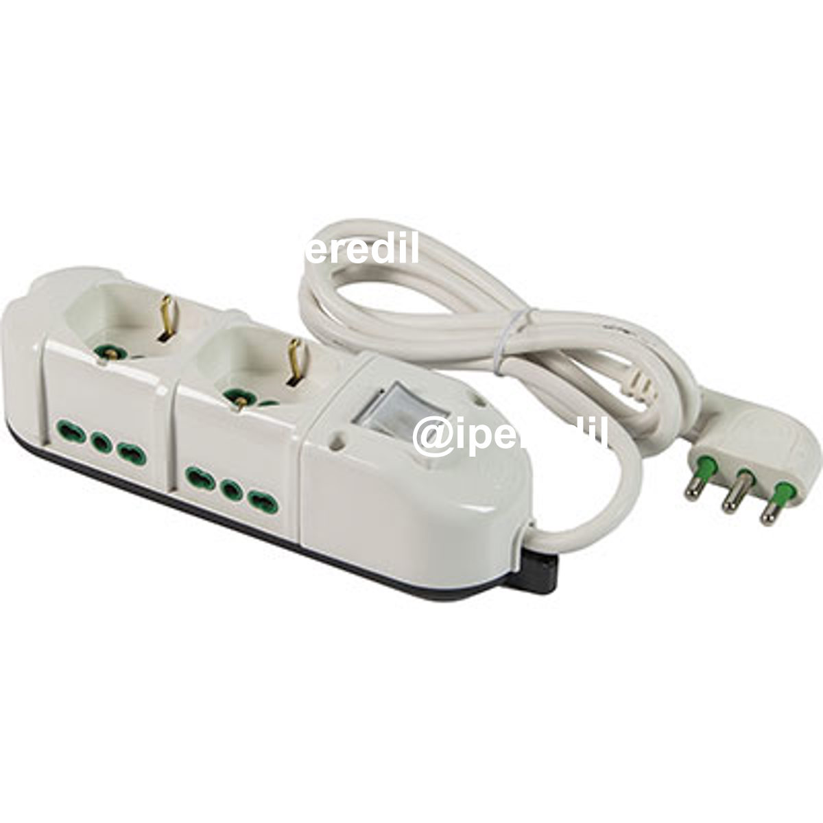 MULTIPRESA BIPASSO + SCHUKO + INT.LUM RETAIL FME BIANCO POSTI 6 2P+T 16A N°XMMQ 3X1,0 MT 1,5