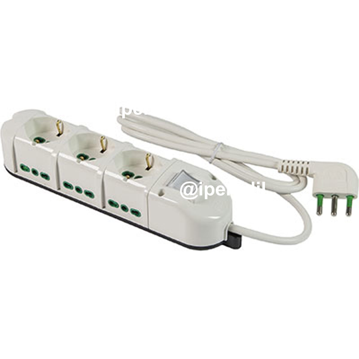 MULTIPRESA BIPASSO + SCHUKO + INT.LUM RETAIL FME BIANCO POSTI 9 2P+T 16A N°XMMQ 3X1,5 MT 1,5