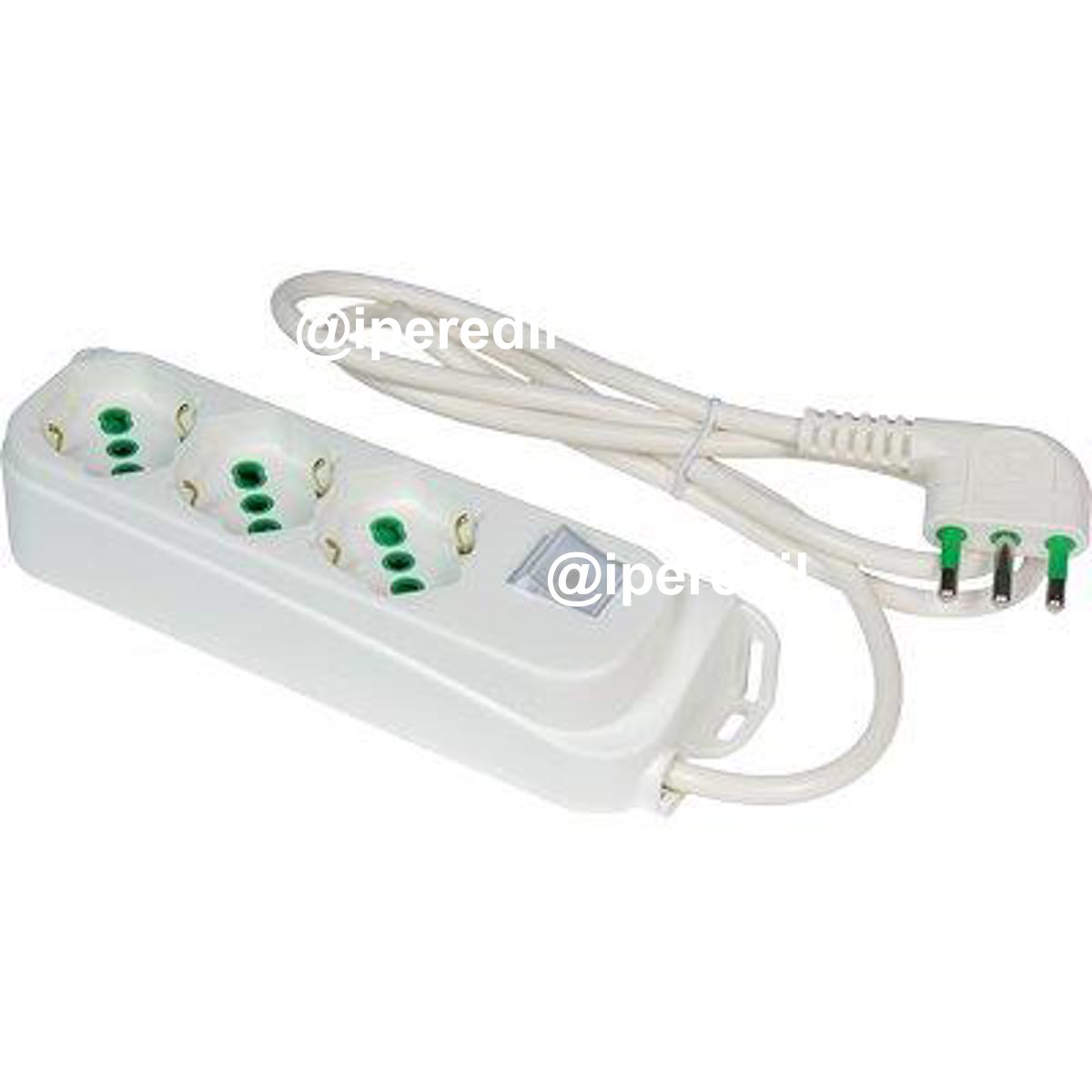 MULTIPRESA BIPASSO SCHUKO + INT.LUM RETAIL FME BIANCO POSTI 3 2P+T 16A N°XMMQ 3X1,0 MT 1,5