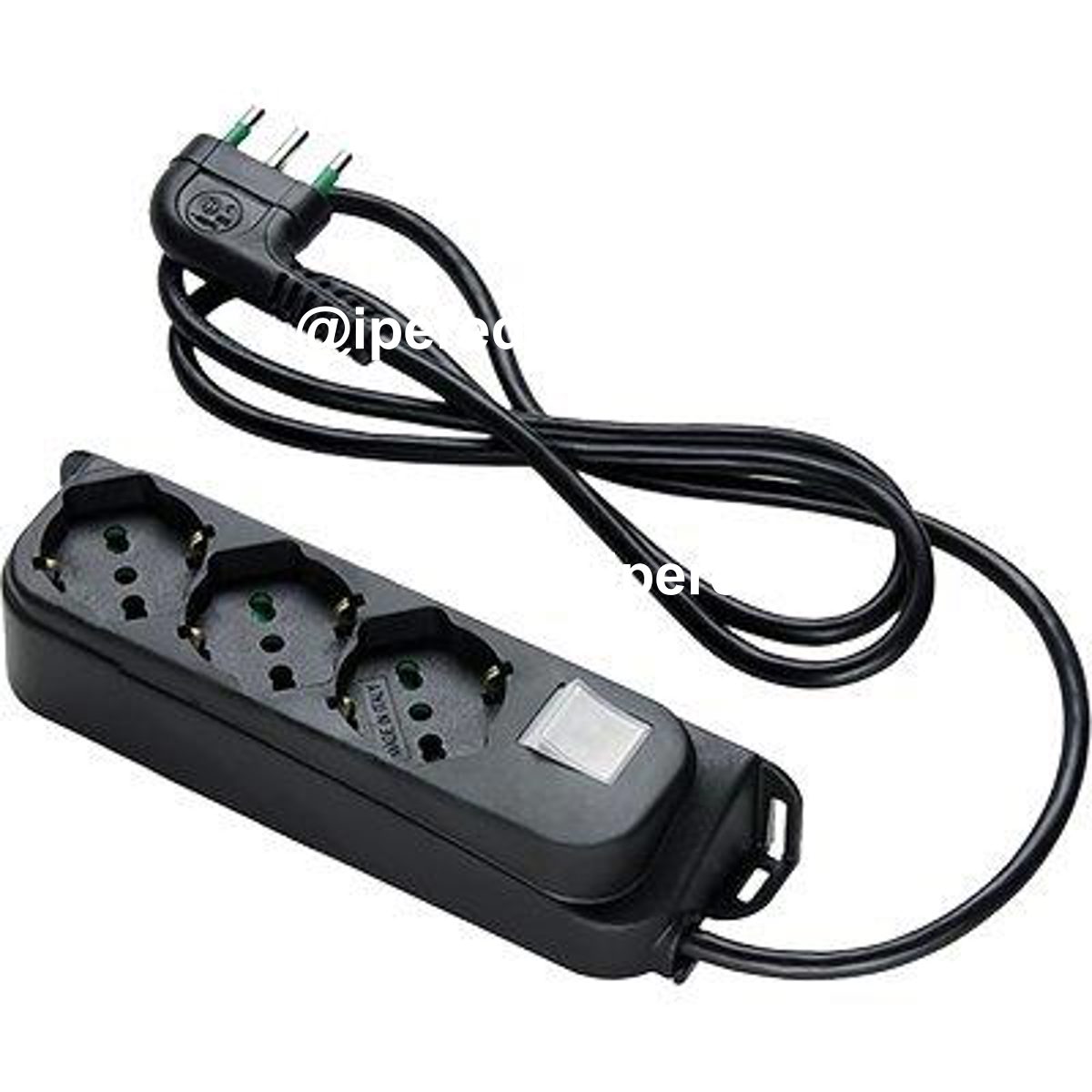 MULTIPRESA BIPASSO SCHUKO + INT.LUM RETAIL FME NERO POSTI 3 2P+T 16A N°XMMQ 3X1,0 MT 1,5