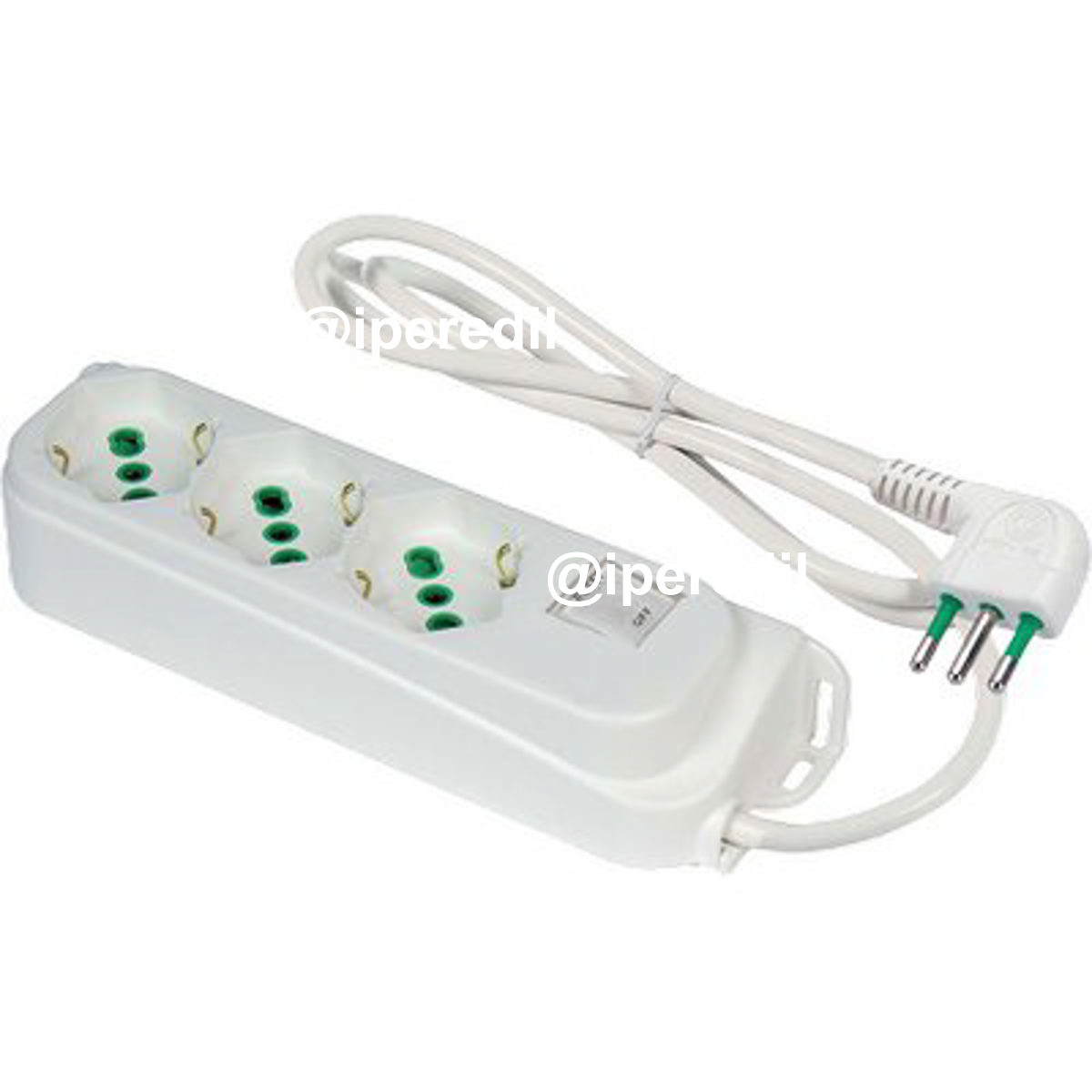 MULTIPRESA BIPASSO SCHUKO + TERMICO RETAIL FME BIANCO POSTI 3 2P+T 16A N°XMMQ 3X1,0 MT 1,5