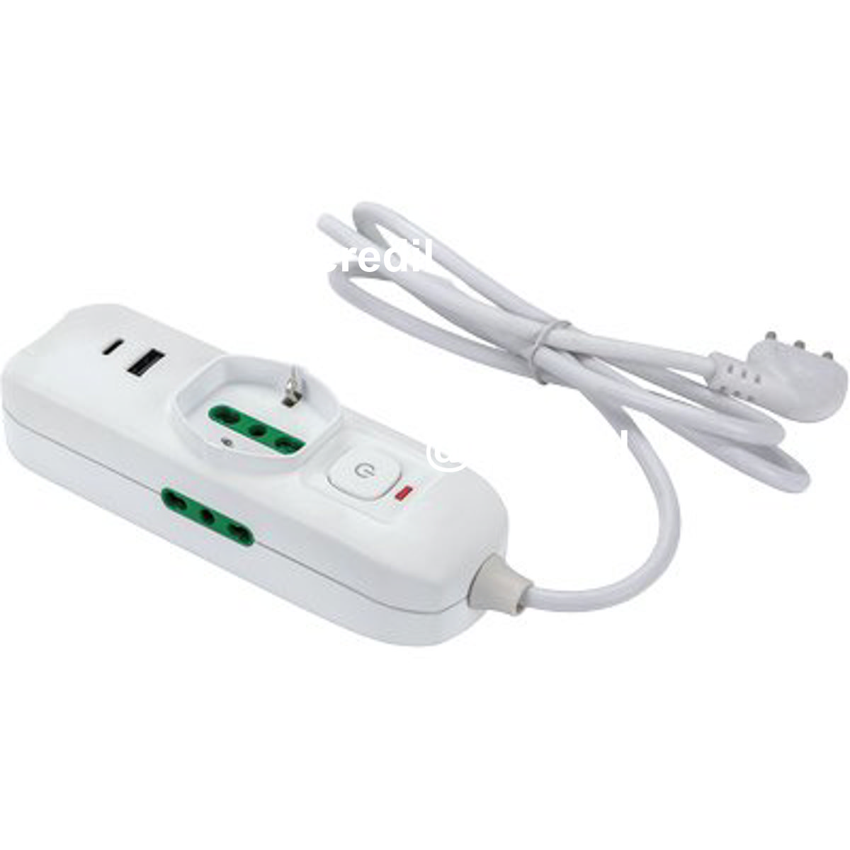 MULTIPRESA BIPASSO SCHUKO + TERMICO TRIAX FME BIANCO POSTI 3 2P+T 16A N°XMMQ 3X0,75 MT 1,5