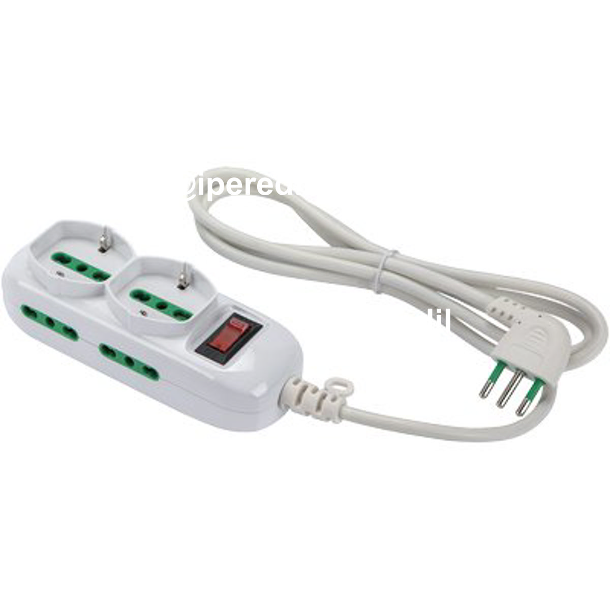 MULTIPRESA BIPASSO SCHUKO + TERMICO TRIAX FME BIANCO POSTI 6 2P+T 16A N°XMMQ 3X0,75 MT 1,5