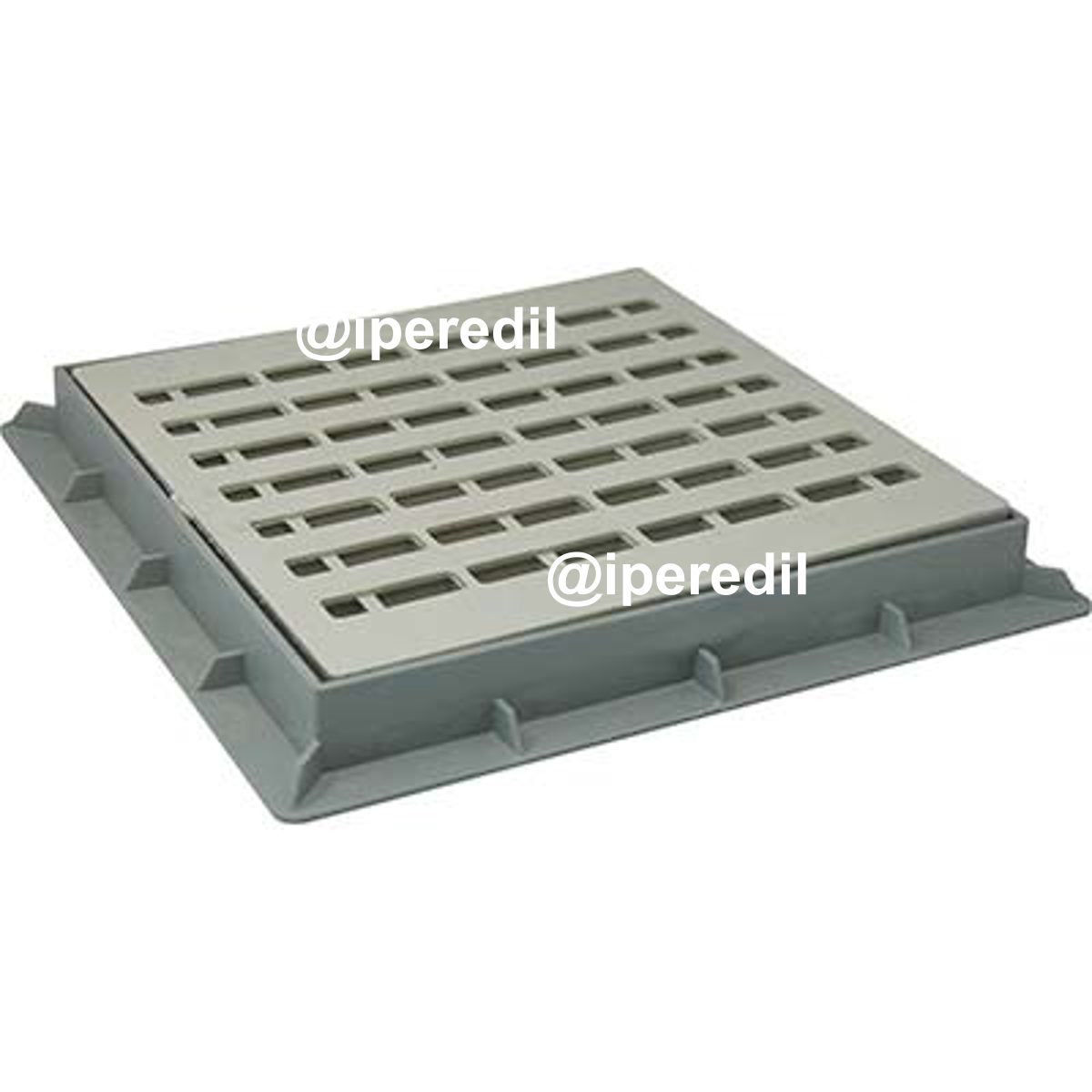 CHIUSINO GRIGLIATO X POZZETTO DERIVAZIONE PLASTICA CM 40X40 + TELAIO - 07403775