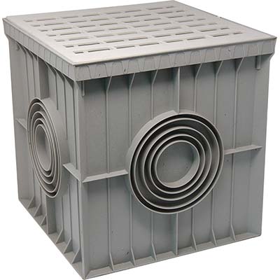POZZETTO DERIVAZIONE + CHIUSINO GRIGLIATO PLASTICA CM 20X20