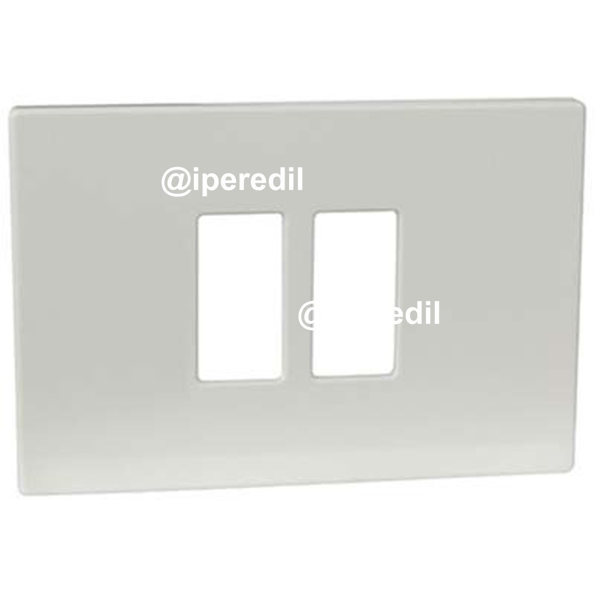 PLACCA COPRIFRUTTI VENUS MARLANVIL RESINA AVORIO POSTI 2 RAVVICINATI MM 115X80