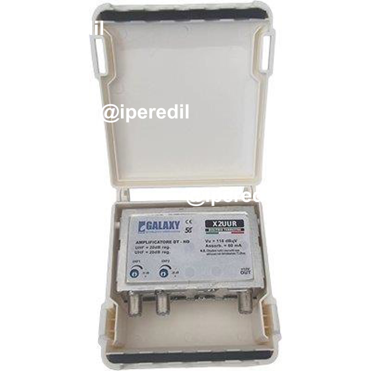 AMPLIFICATORE TV ESTERNO DIGITALE TERRESTRE 5G INGRESSO 2 USCITA 1 GUADAGNO 10/20 DB