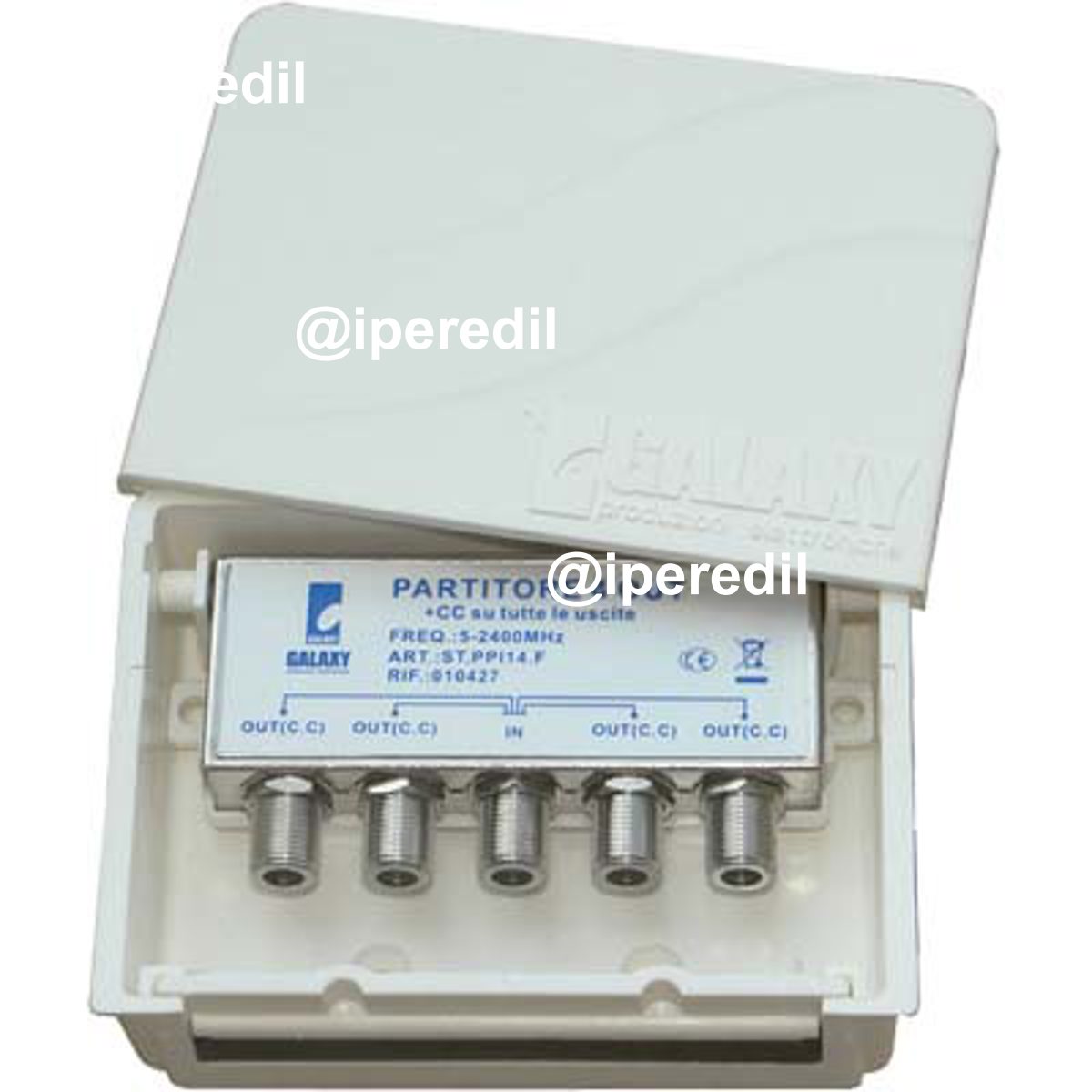 PARTITORE TV SAT ESTERNO INGRESSO 1 USCITE 4+CC