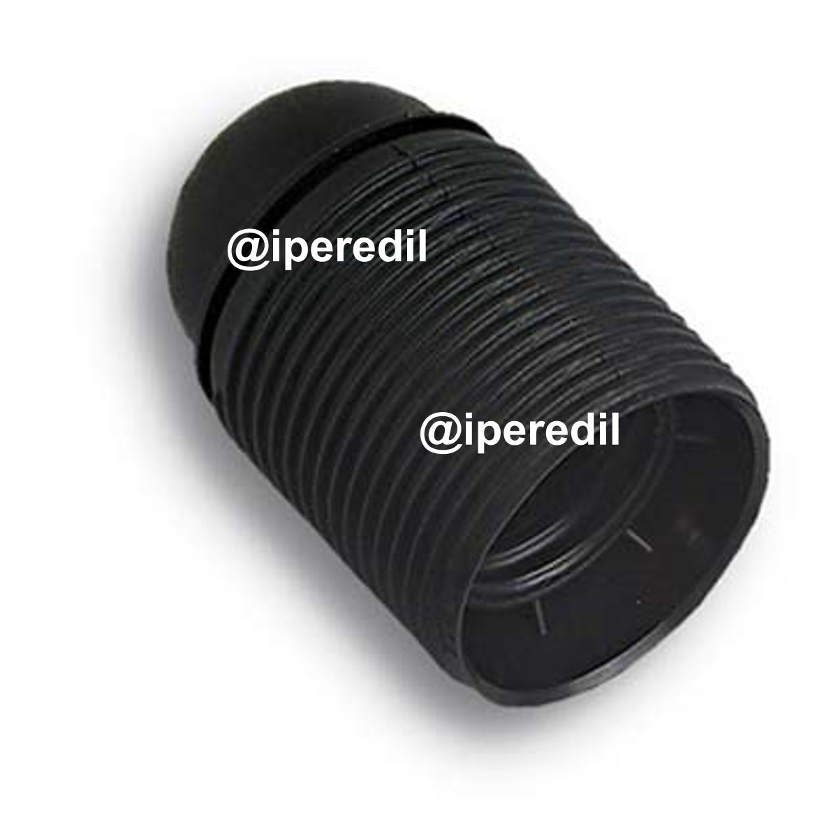 PORTALAMPADA CAMICIA FILETTATA RESINA NERO E27 M10X1