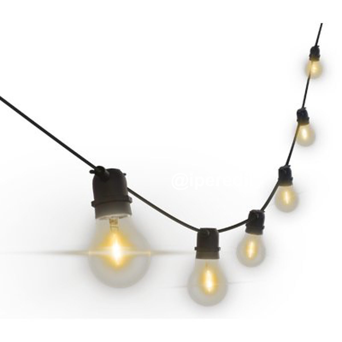 CATENARIA + LAMPADINE PROLUNGABILE FIESTA CENTURY NERA LUCE CALDA 12/24V 10XE27 MT 8,5